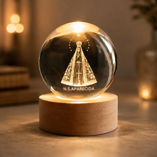 Space Ball Nossa Senhora Aparecida – Luminária de Cristal 3D LED