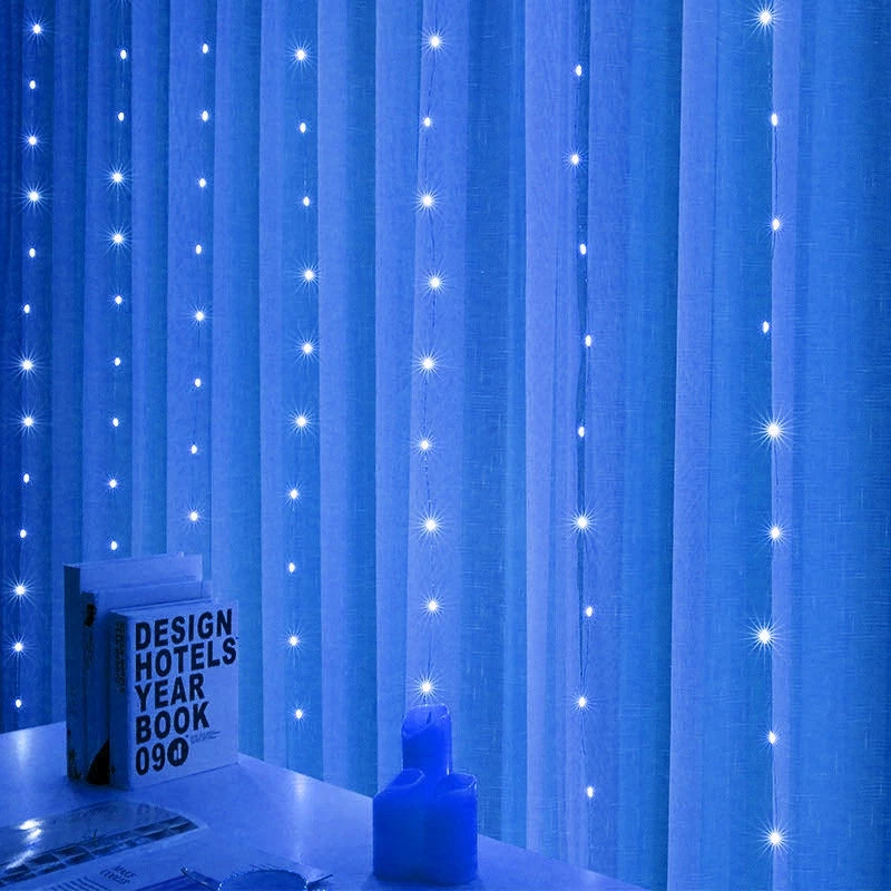 Cortina de Luz LED com Fio de Cobre - 300 LEDs, 3x3 Metros | Para Festa